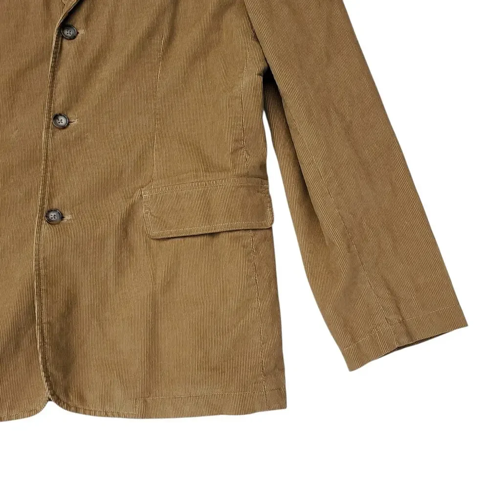 Vintage J Crew Brown Corduroy Blazer Ivy Prep Professor 3 Btn Sport Jacket Sz L